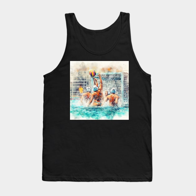 Artistic illustration of women playing water polo Tank Top by WelshDesigns
